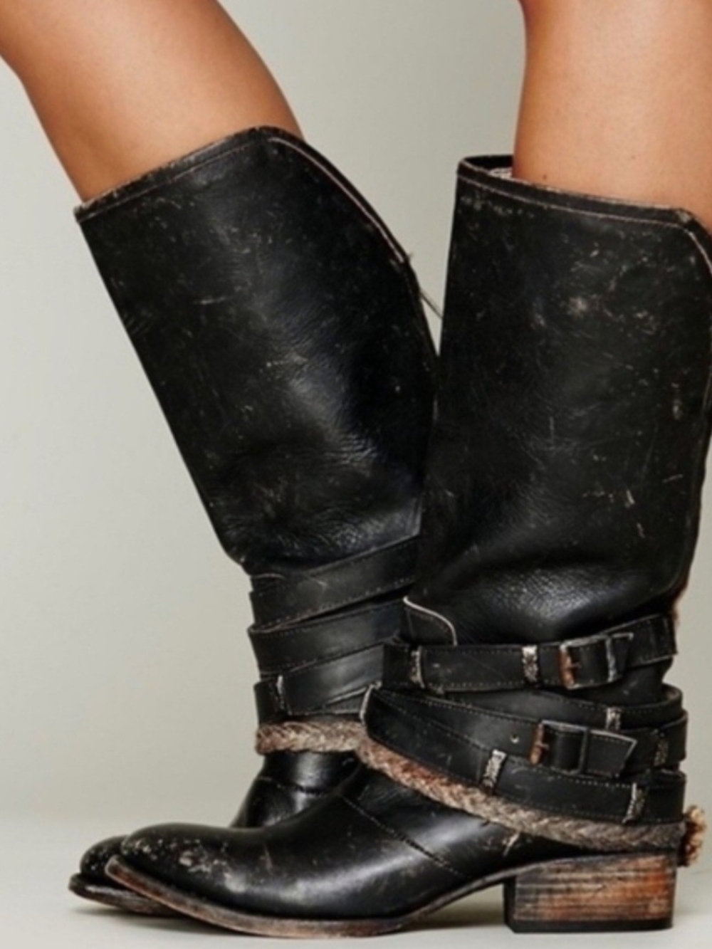 NWT Freebird by Steven Womens Drove Distressed Rubbed Leather Boots, 8